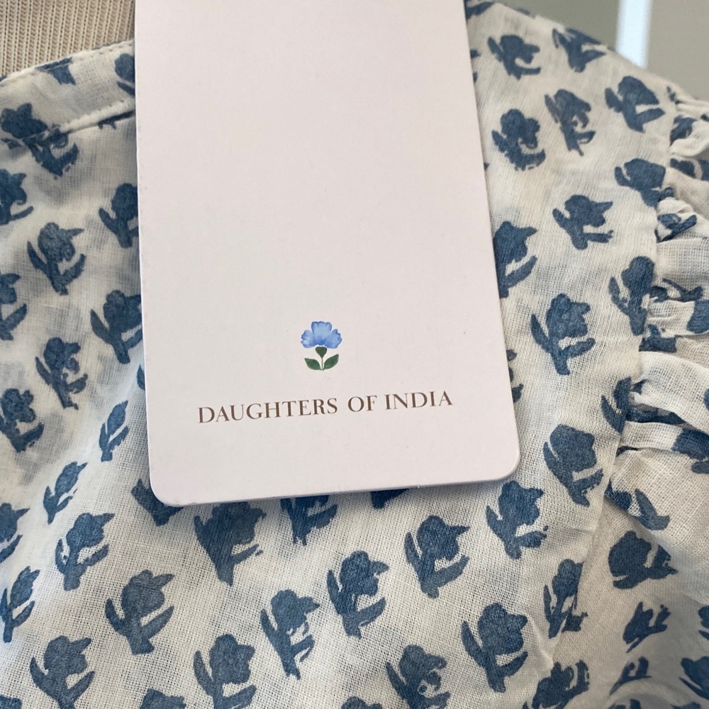 Daughters of India Blue and White Patterned Dress - Picture 3 of 11